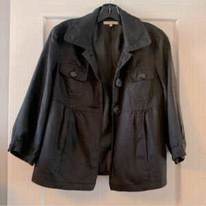 RW&CO Black Linen Blazer | 3/4 Sleeve | Lightweight & Chic